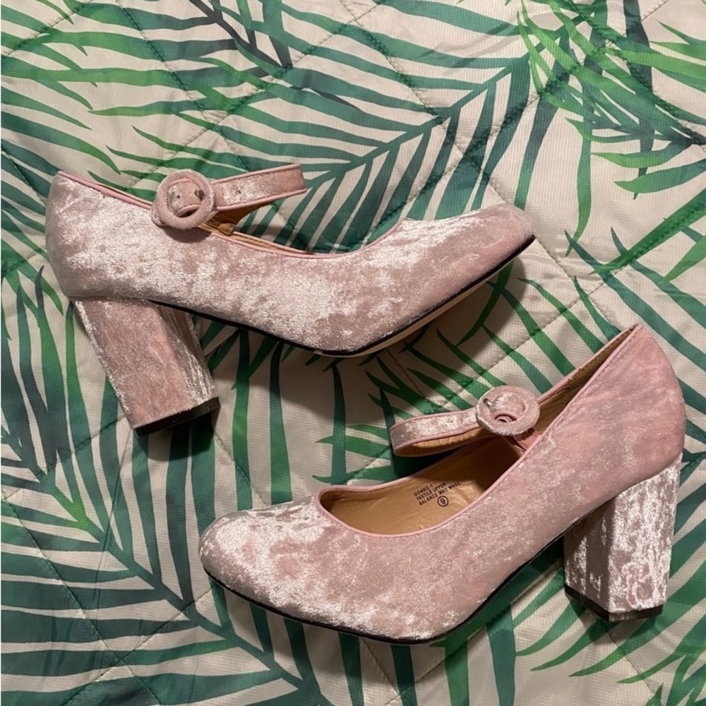 Pink Velvet Heels